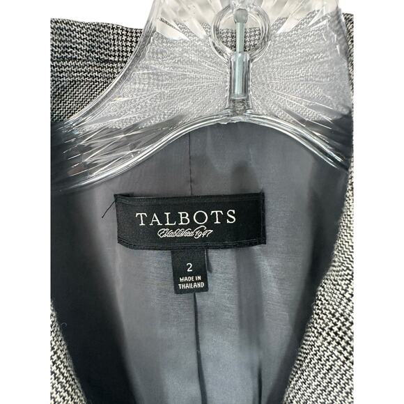 Talbots Blazer Black Plaid Business Office Work Career Preppy Corporate Size 8 - Picture 2 of 14